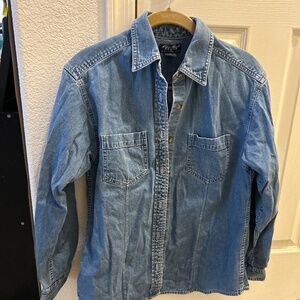 Eddie Bauer Denim Chambray Button Up Size M